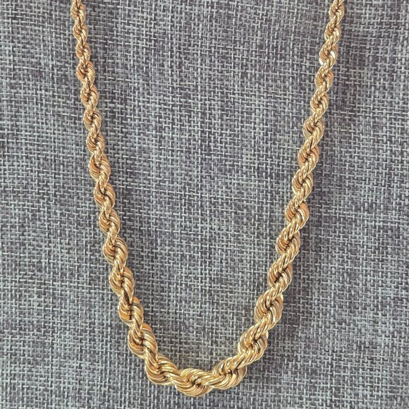 Monet Gold Tone Diamond Cut Necklace - Picture 1 of 10